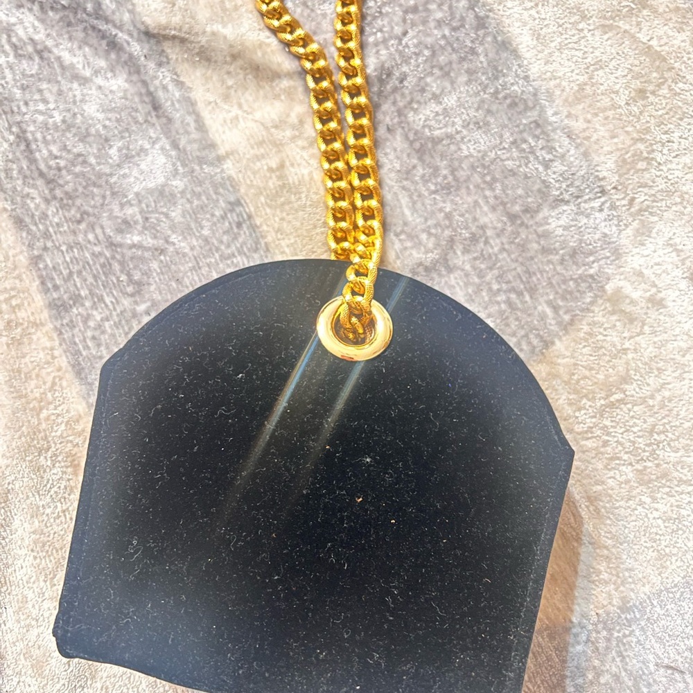 Black Pendant with Gold Chain